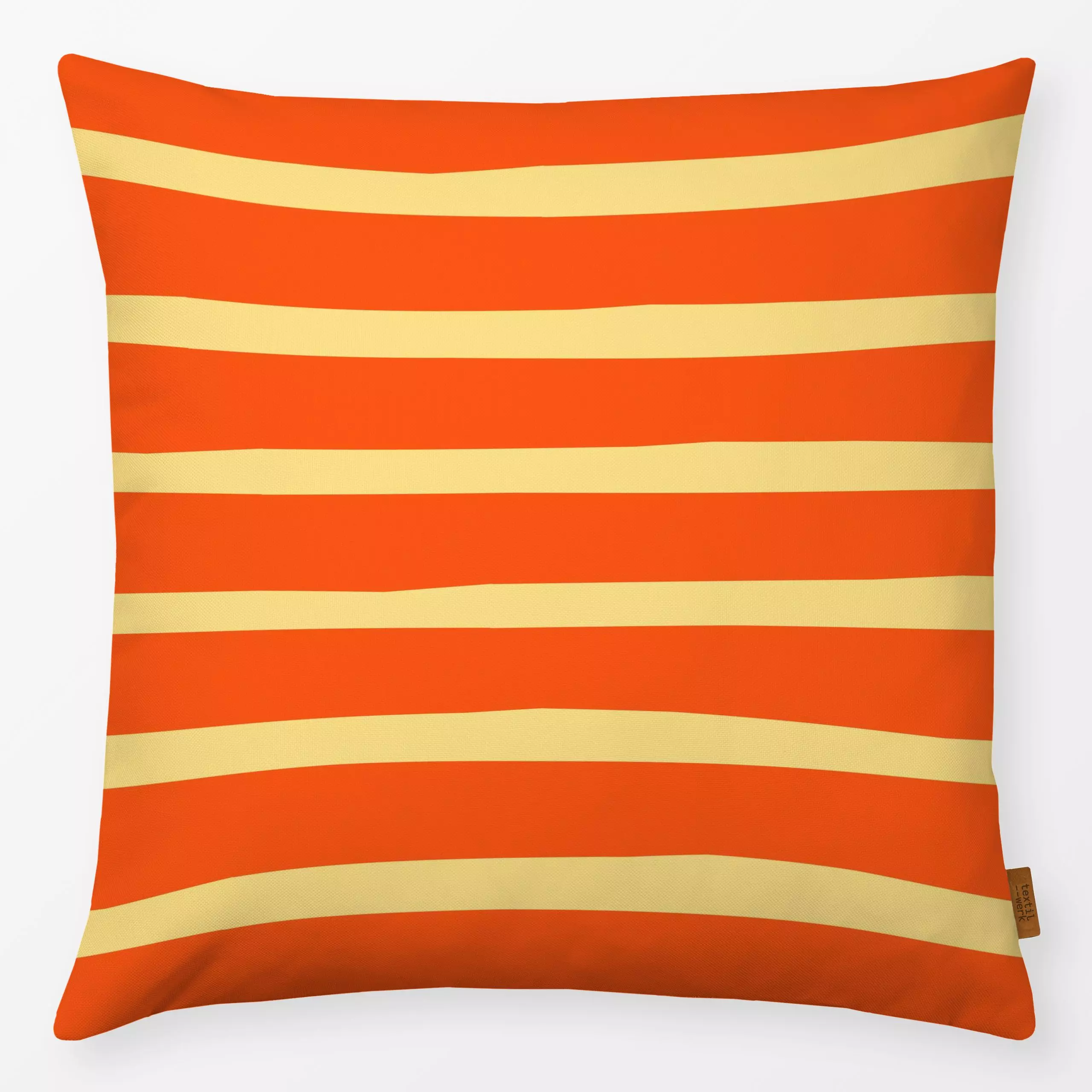 Kissen Bold stripes red yellow - Symbole & Muster - von „Lisa Jasmin Bauer"; Streifen, Color, Farben, farbenfroh, colorful, ...
