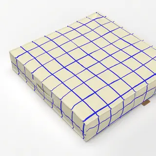 Bodenkissen Checkered blue line pattern