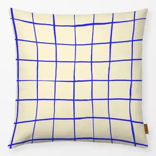 Kissen Checkered blue line pattern
