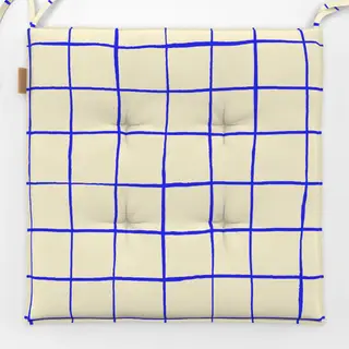 Sitzkissen Checkered blue line pattern