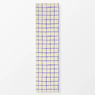 Tischläufer Checkered blue line pattern