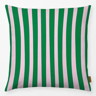 Kissen Stripes Grün Rosa