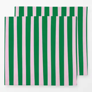 Servietten Stripes Grün Rosa