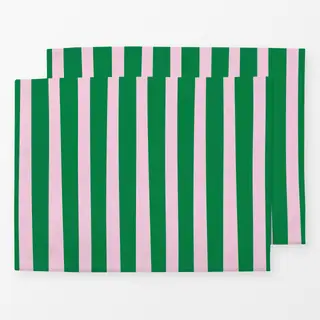 Tischset Stripes Grün Rosa