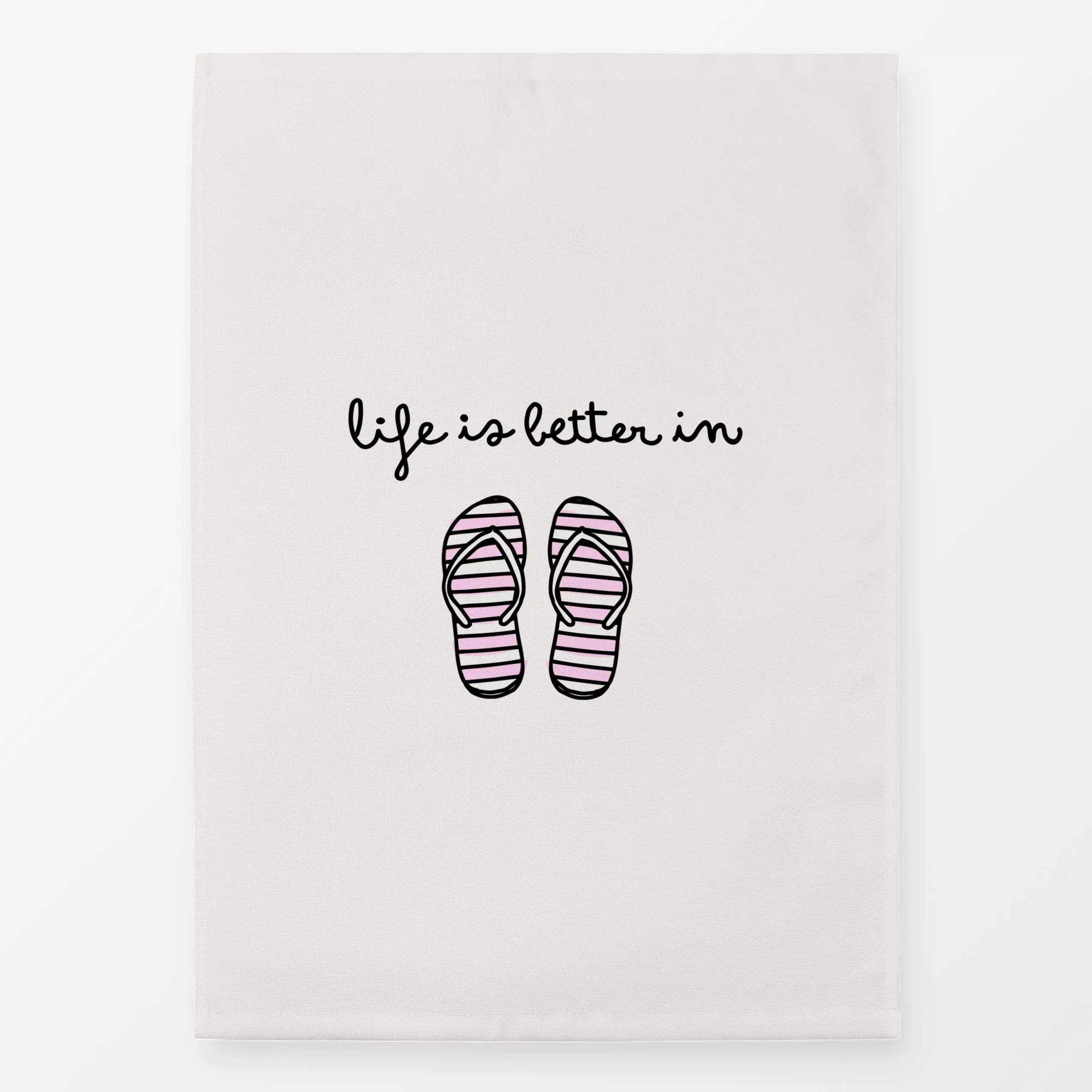 Geschirrtücher Life is better in Flip Flops - Sommer - von „textilwerk"; Zeichnung, Sommer, summer, Handschrift, minimalisti...
