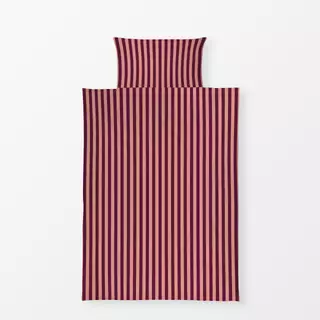 Bettwäsche Striped Burgund Red Rose