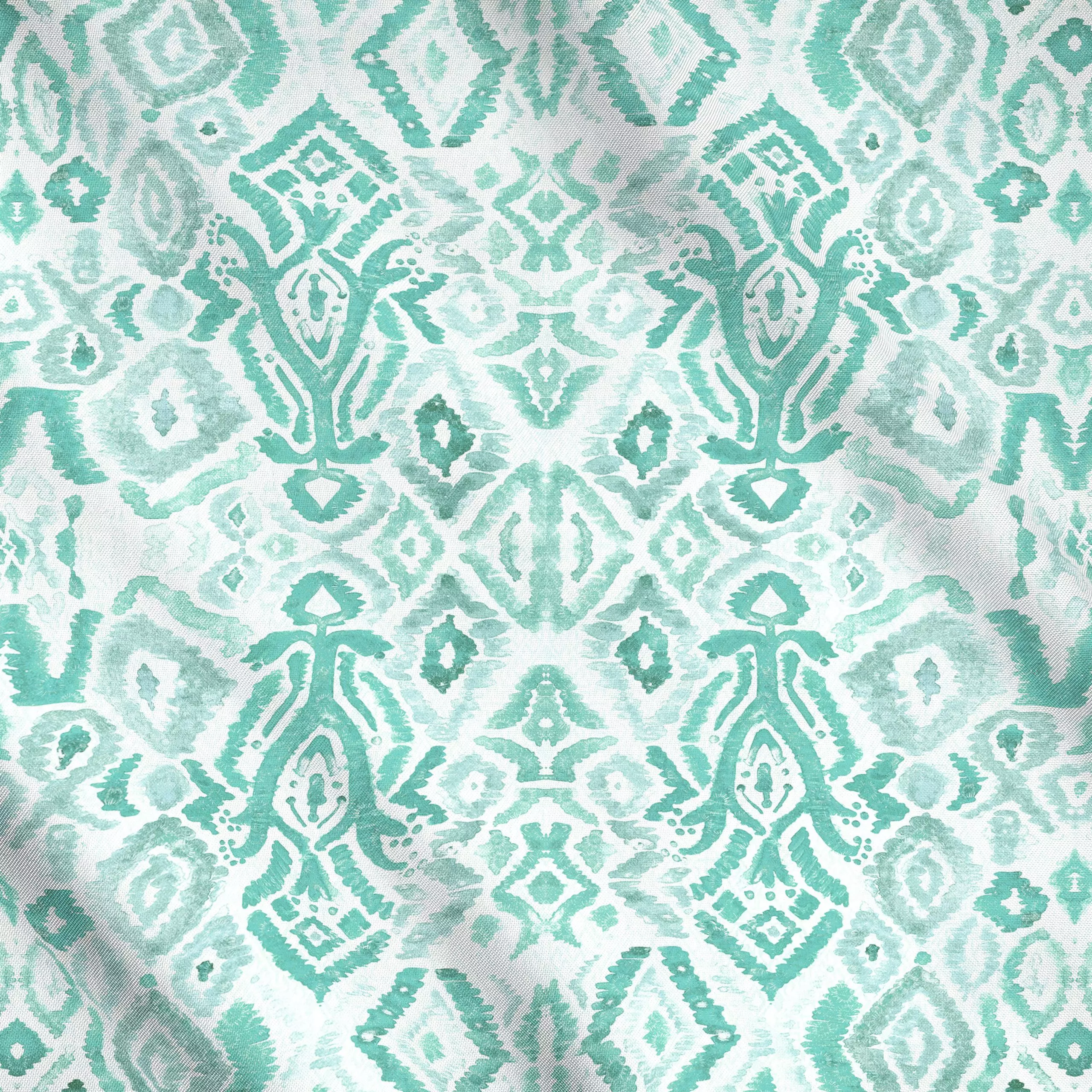 Meterware Boho Ikat grün - Sommer, Symbole & Muster - von „Bloomery Decor"; boho, Muster, Wasserfarben, Ethno, ibiza, grun, ...