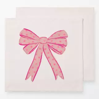 Servietten Schleife Punkte Rosa