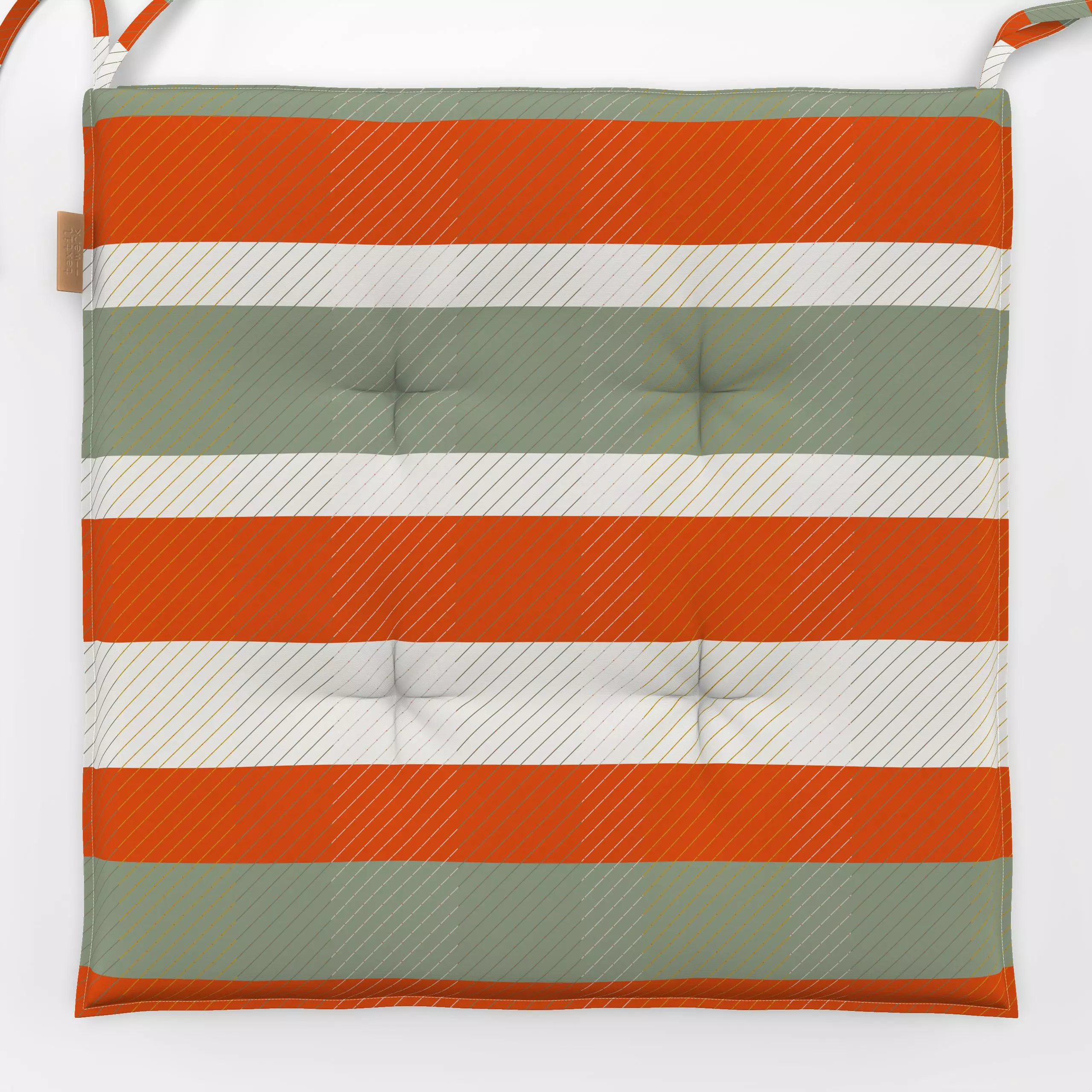 Sitzkissen Herbst Streifen Orange Grün - Herbst, Symbole & Muster - von „Mareen Heinz"; Streifen, Retro, Orange, Herbst, Her...