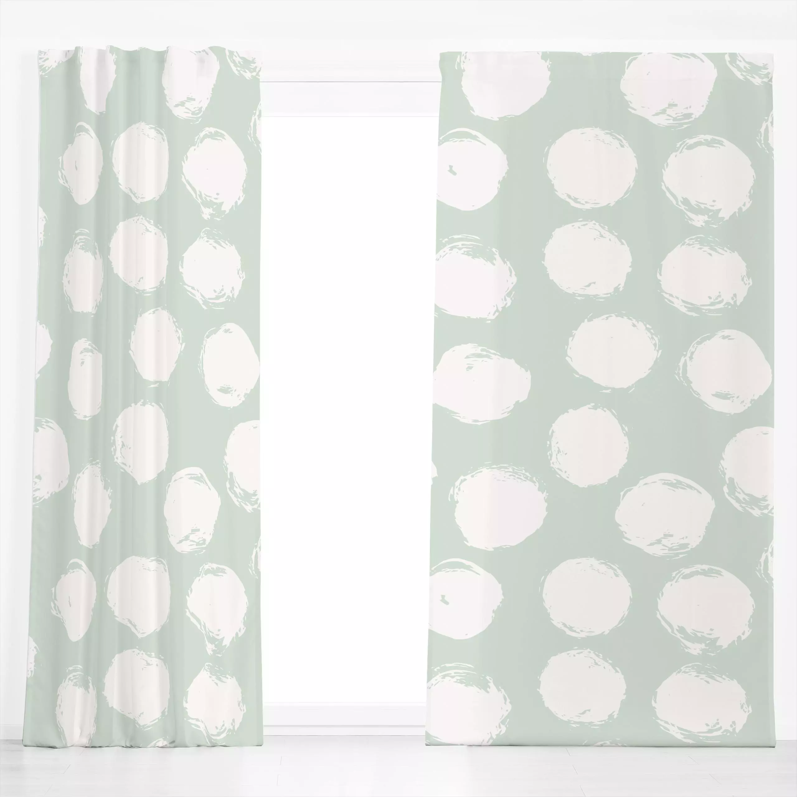 Dekovorhang Pünktchen Tanz - Frühling, Symbole & Muster, Ostern - von „Uta Naumann"; Punkte, skandinavisch, Hygge, Dots, Som...