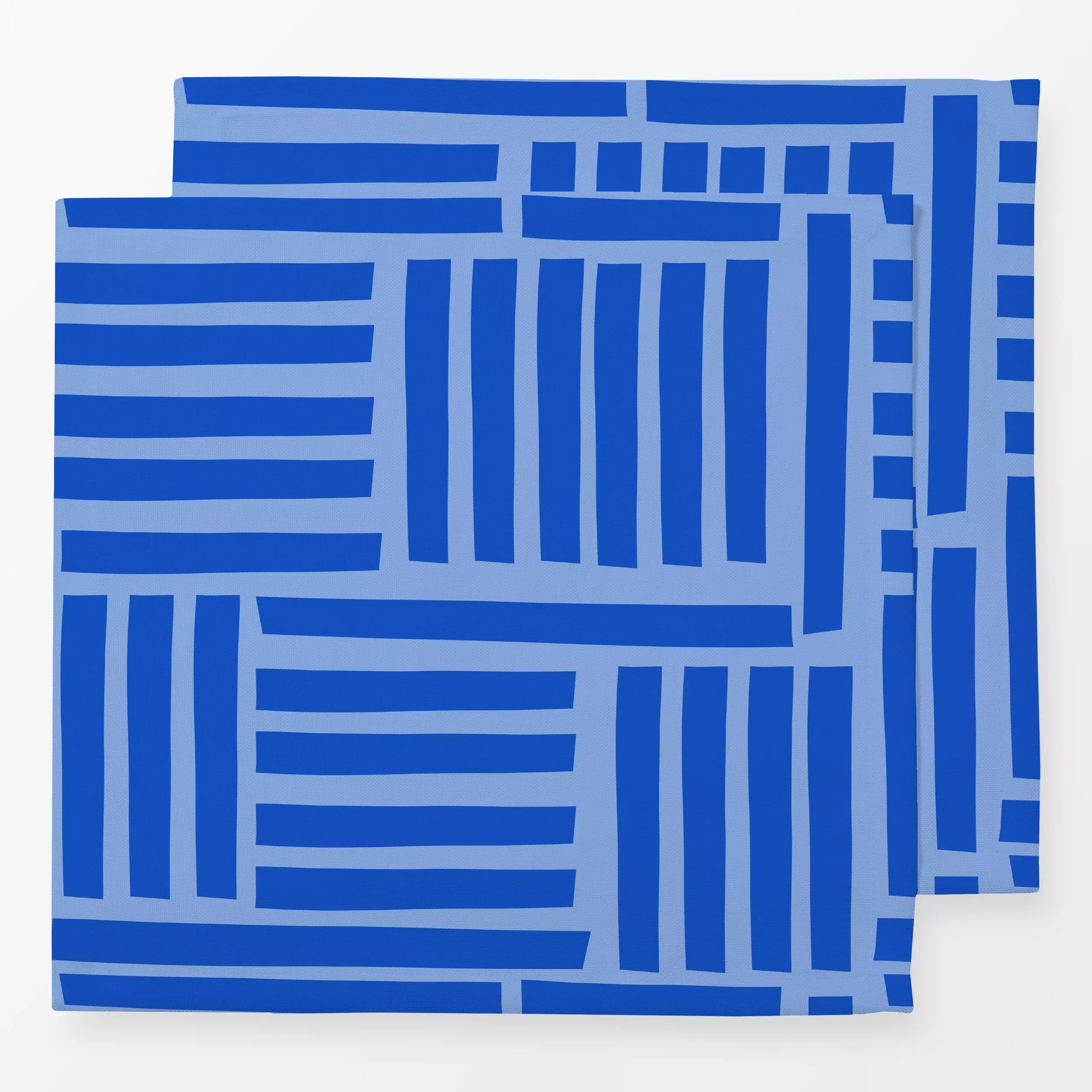 Servietten Playful blue hues - Symbole & Muster - von „Lisa Jasmin Bauer"; Shapes, blau, Scandianvian, Scandi, stripes, blue...