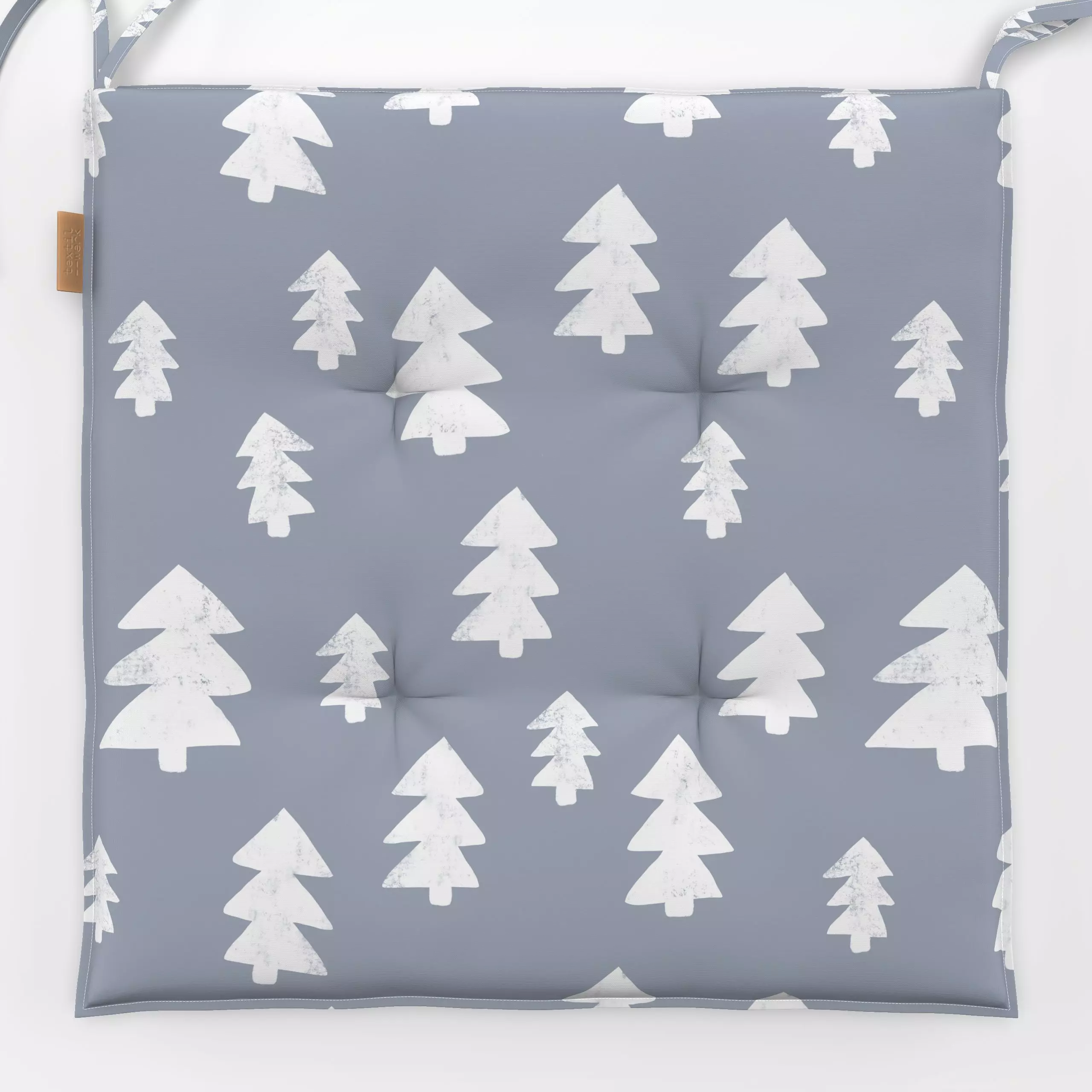 Sitzkissen Nordic Christmas Trees - Weihnachten, Winter - von „Studio ROSAGRAU"; Illustration, skandinavisch, Weihnachtsbaum...