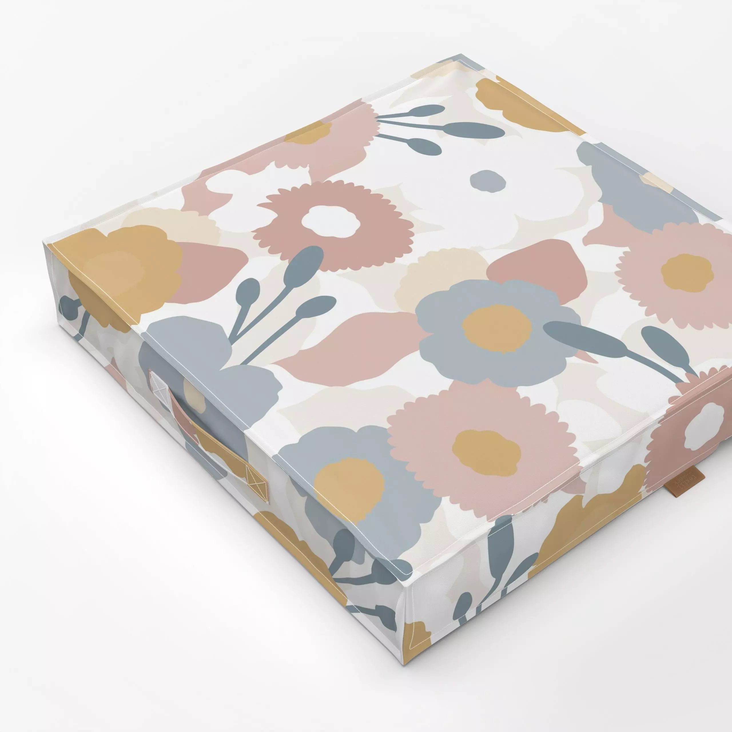 Bodenkissen Pastell-abstrakte Blumen - Blumen & Florales, Symbole & Muster, Pflanzen & Botanik - von „Sara Maria"; abstrakt,...