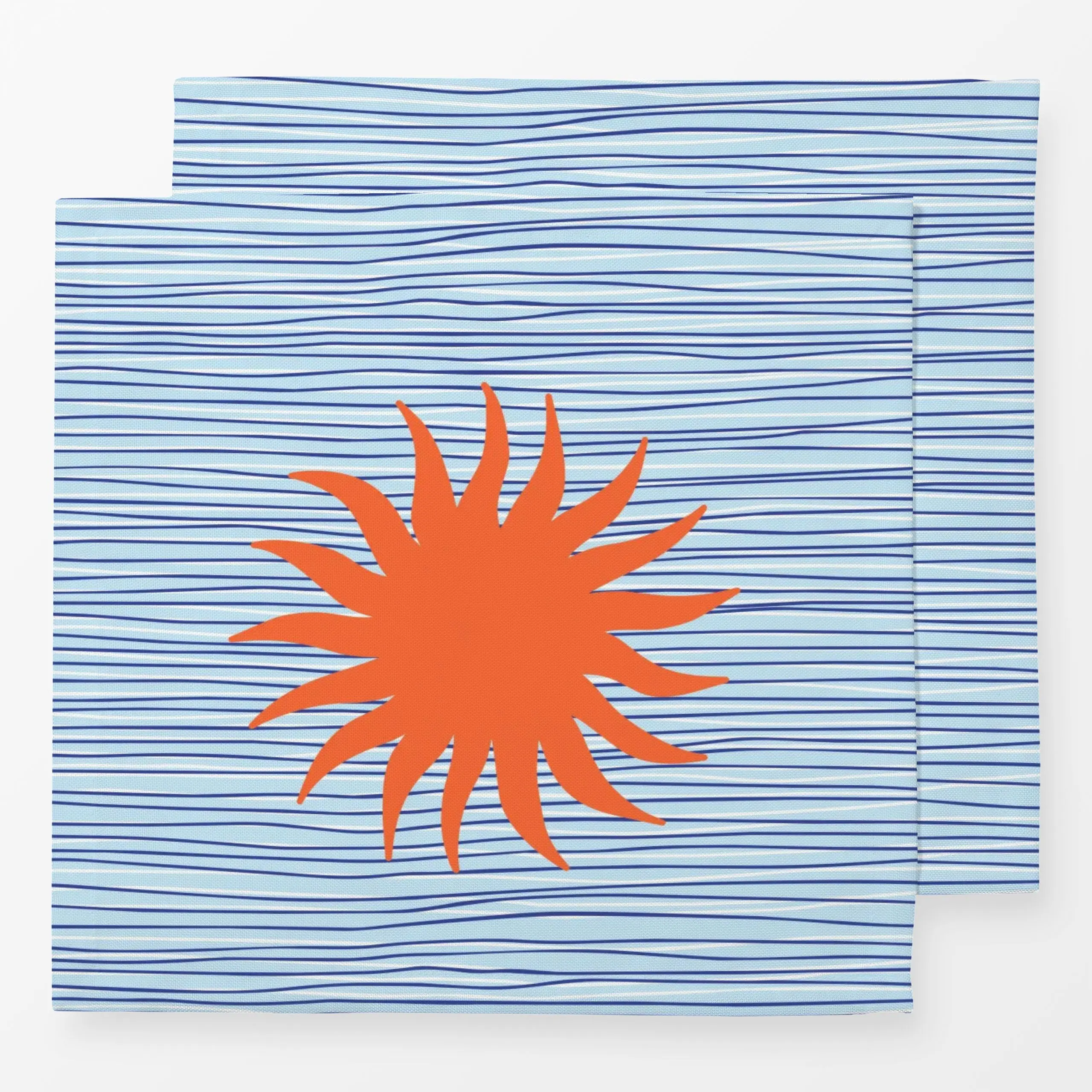 Servietten Sun - Natur & Landschaft, Sommer, Symbole & Muster - von „Andrea Liesert"; Wasser, Meer, Sonne, Urlaub, wellen, o...