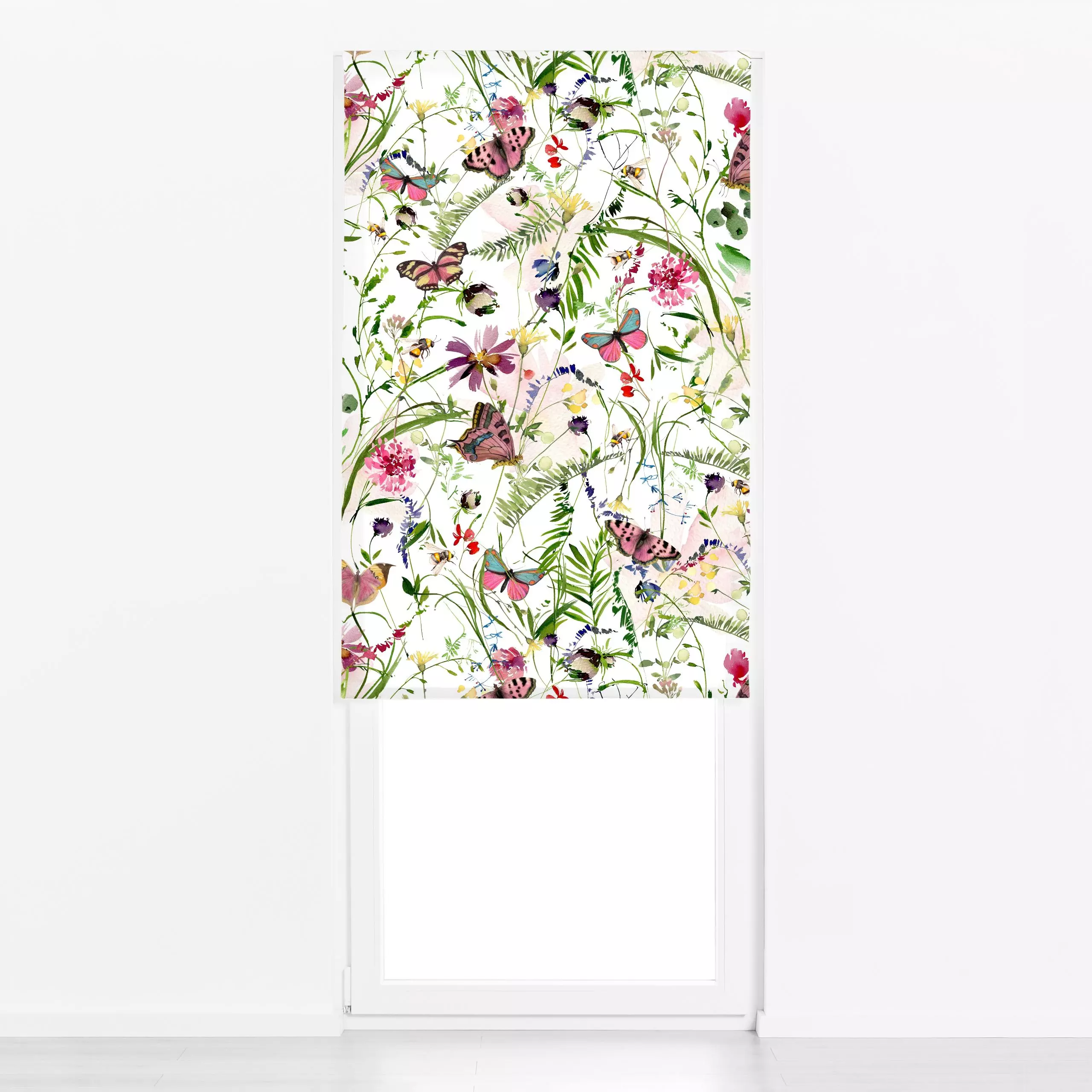 Raffrollo Kunterbunte Wildblumen Wiese - Blumen & Florales, Tiere, Pflanzen & Botanik - von „Uta Naumann"; Wasserfarben, Nat...