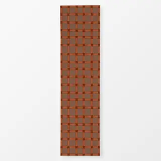 Tischläufer Ginham Karo Shabby Braun