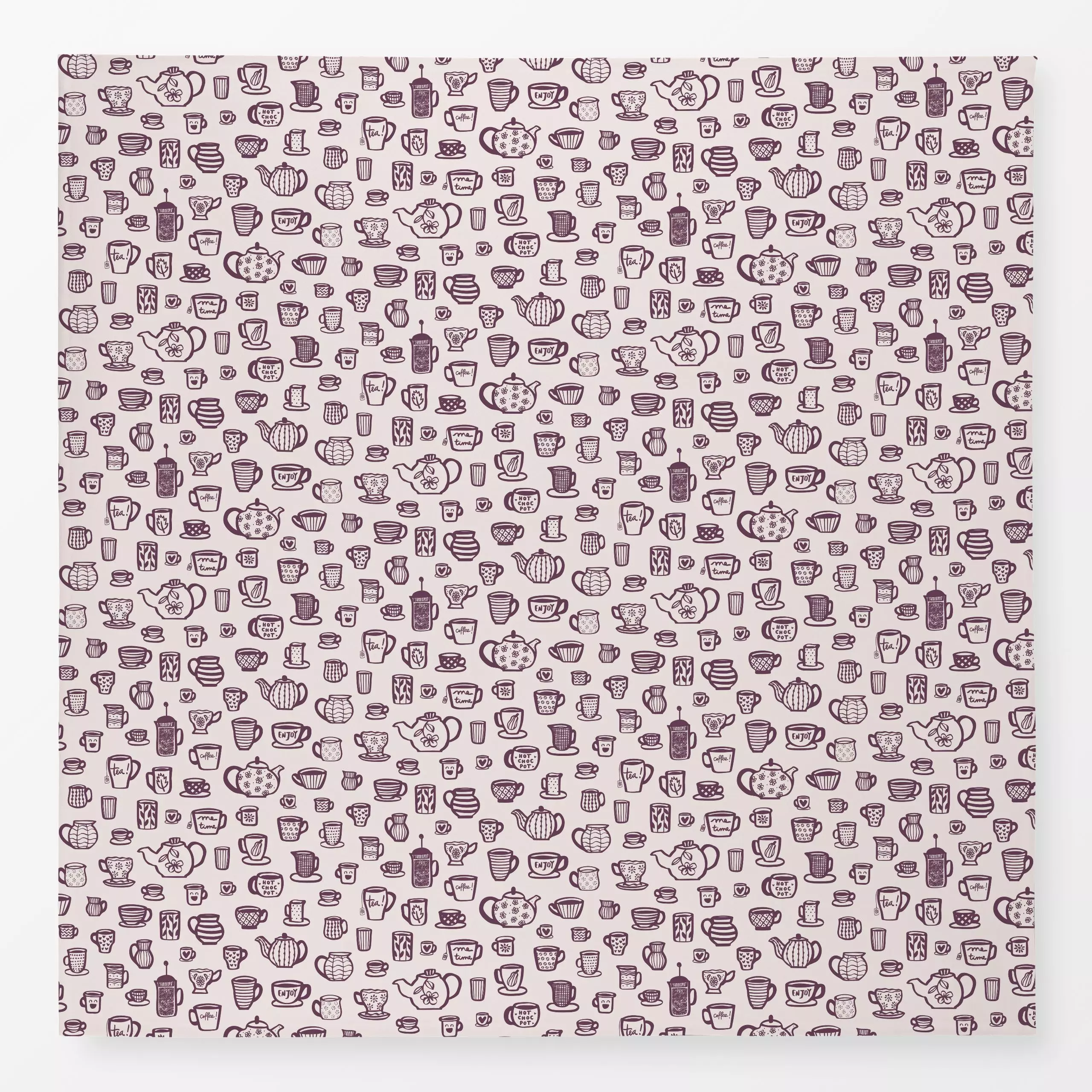 Tischdecke Kaffee Tee Tassen Pflaume - Herbst, Sprüche & Schriftzüge, Küche, Essen & Trinken - von „Kathrin Woo"; Kaffee, mo...