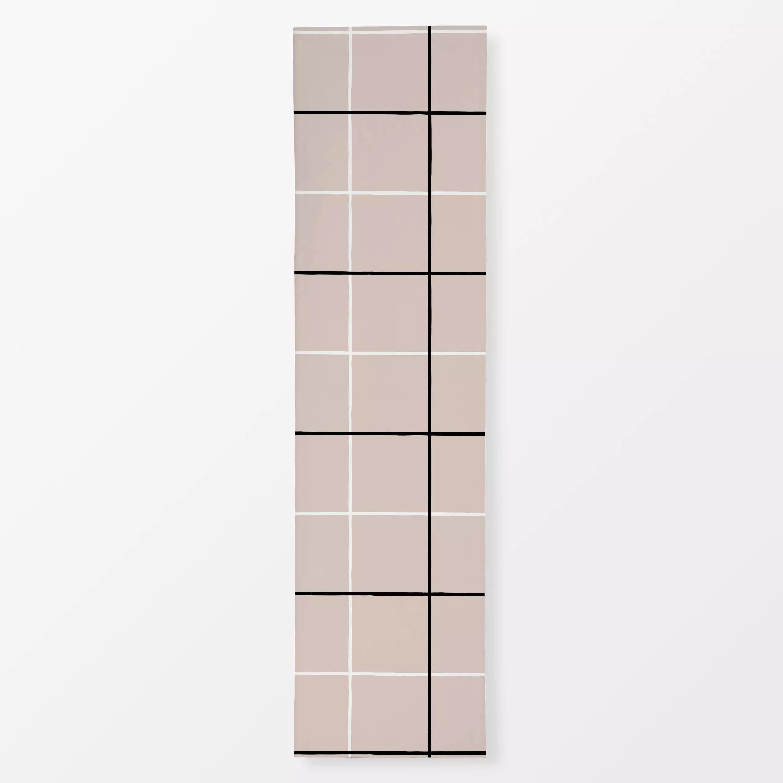 Tischläufer Großes Karo beige schwarz - Symbole & Muster - von „Studio Kesse"; Linien, Winter, Karo, Herbst, landhaus, klass...