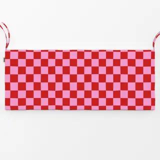 Bankauflage Chess Pattern red pink