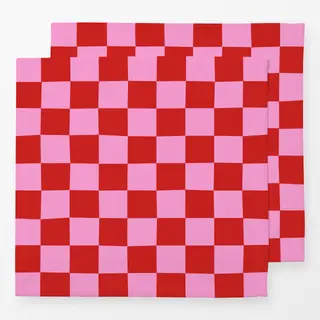 Servietten Chess Pattern red pink