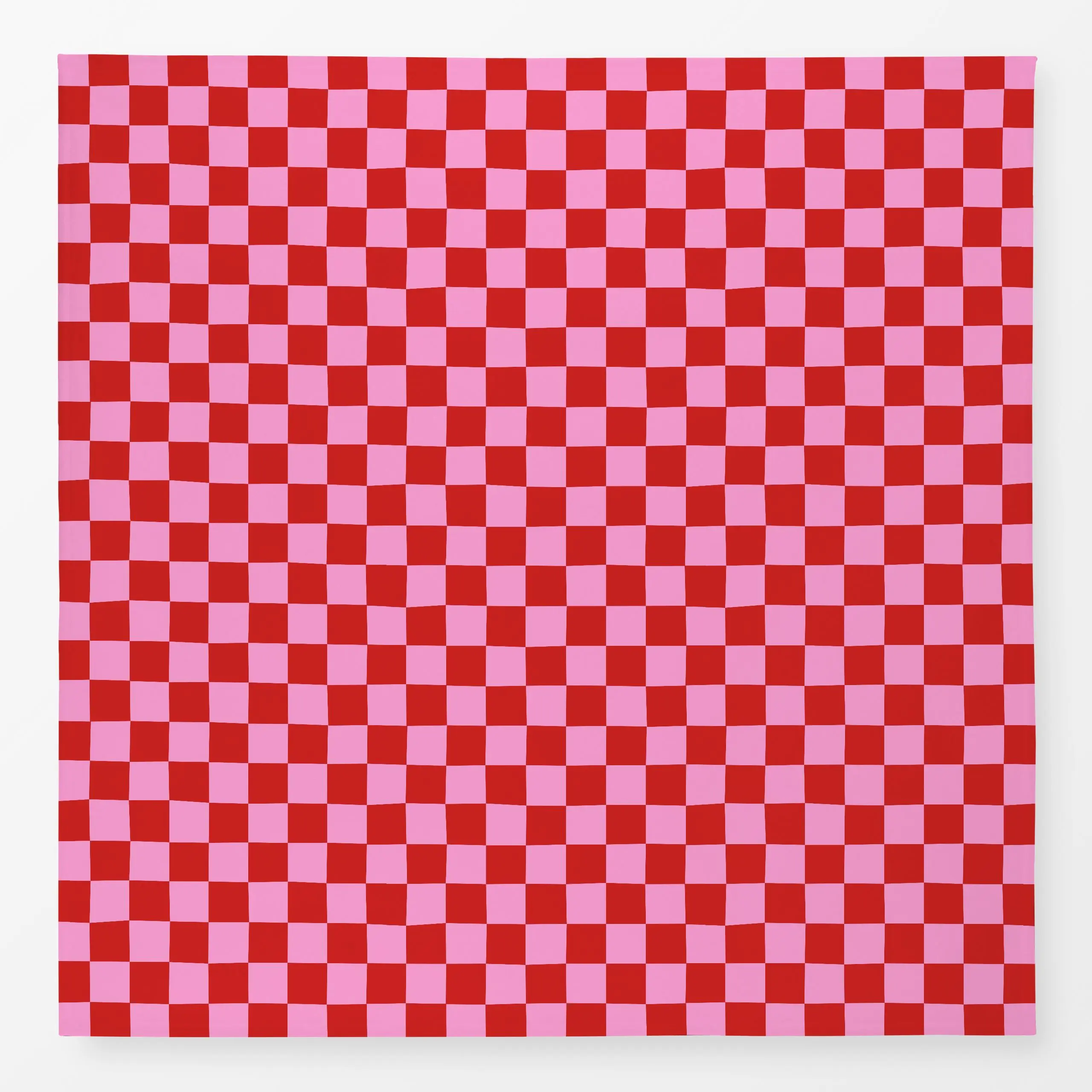Tischdecke Chess Pattern red pink - Frühling, Sommer, Symbole & Muster - von „Karen Menzenbach"; Muster, abstrakt, rosa, gra...