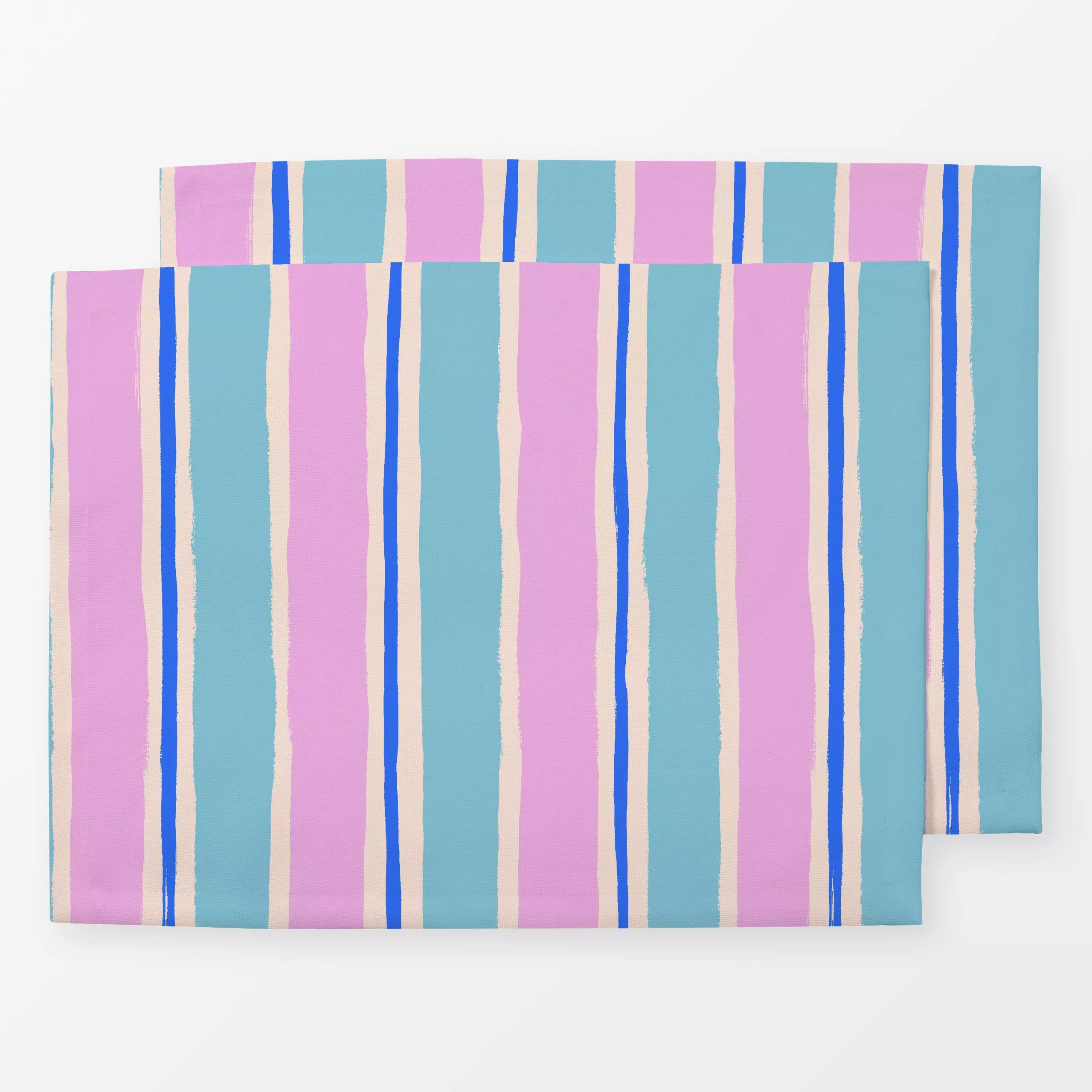 Tischset Streifen Mix - Sommer, Symbole & Muster - von „Julia Schumacher"; Streifen, malerisch, Ostern, Kids, hellblau, vert...