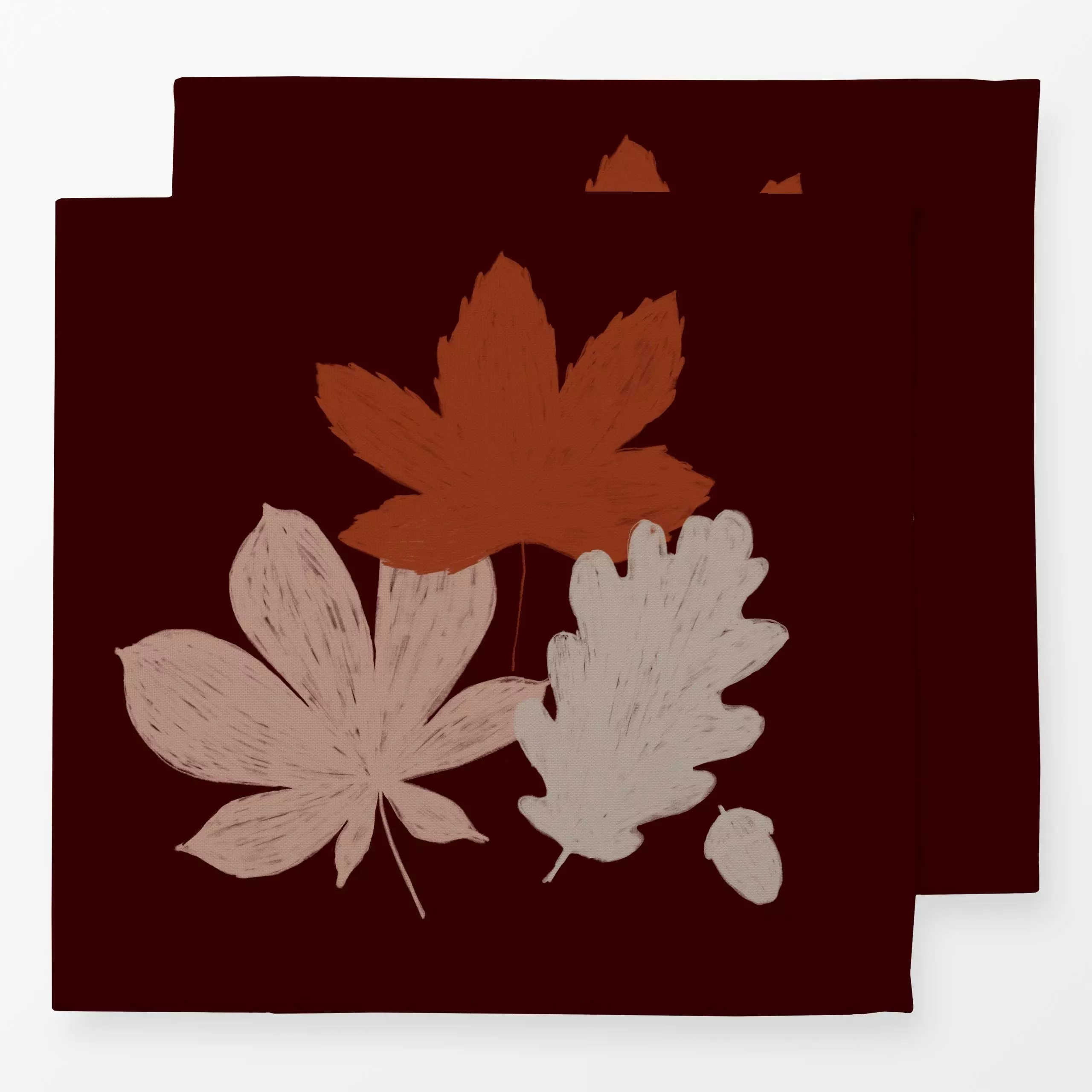 Servietten Laub Dunkelbraun - Herbst, Pflanzen & Botanik - von „Sophie Augustin Illustration"; Blätter, Laub, Herbst, Eichen...