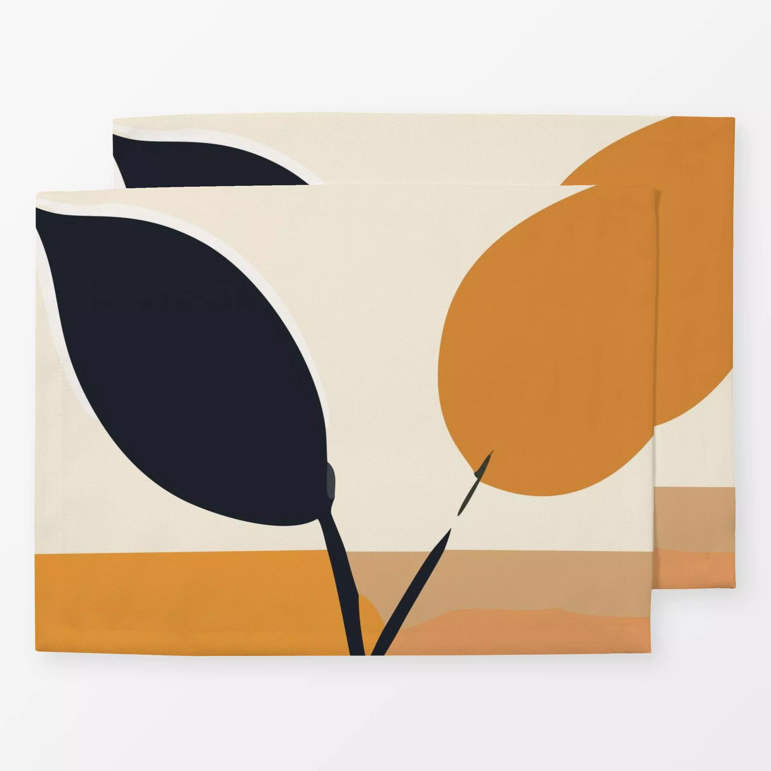 Tischset Autumnal Abstract 02 - Herbst, Symbole & Muster - von „BOUDOIR BOBO"; abstrakt, Blätter, beige, Herbst, abstract, o...