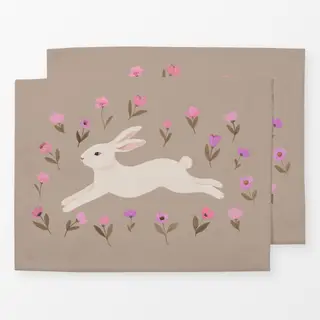 Tischset Osterhase Blumen