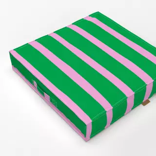 Bodenkissen Bold stripes green pink