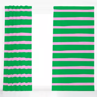 Dekovorhang Bold stripes green pink