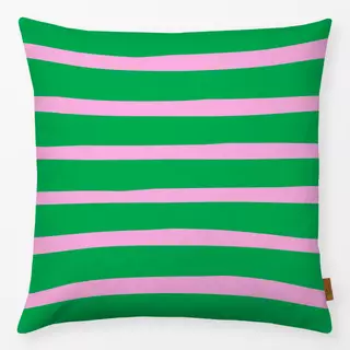 Kissen Bold stripes green pink