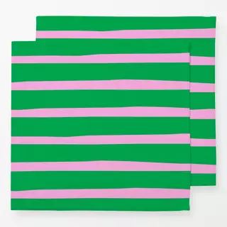 Servietten Bold stripes green pink