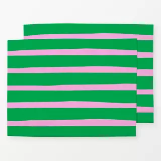 Tischset Bold stripes green pink