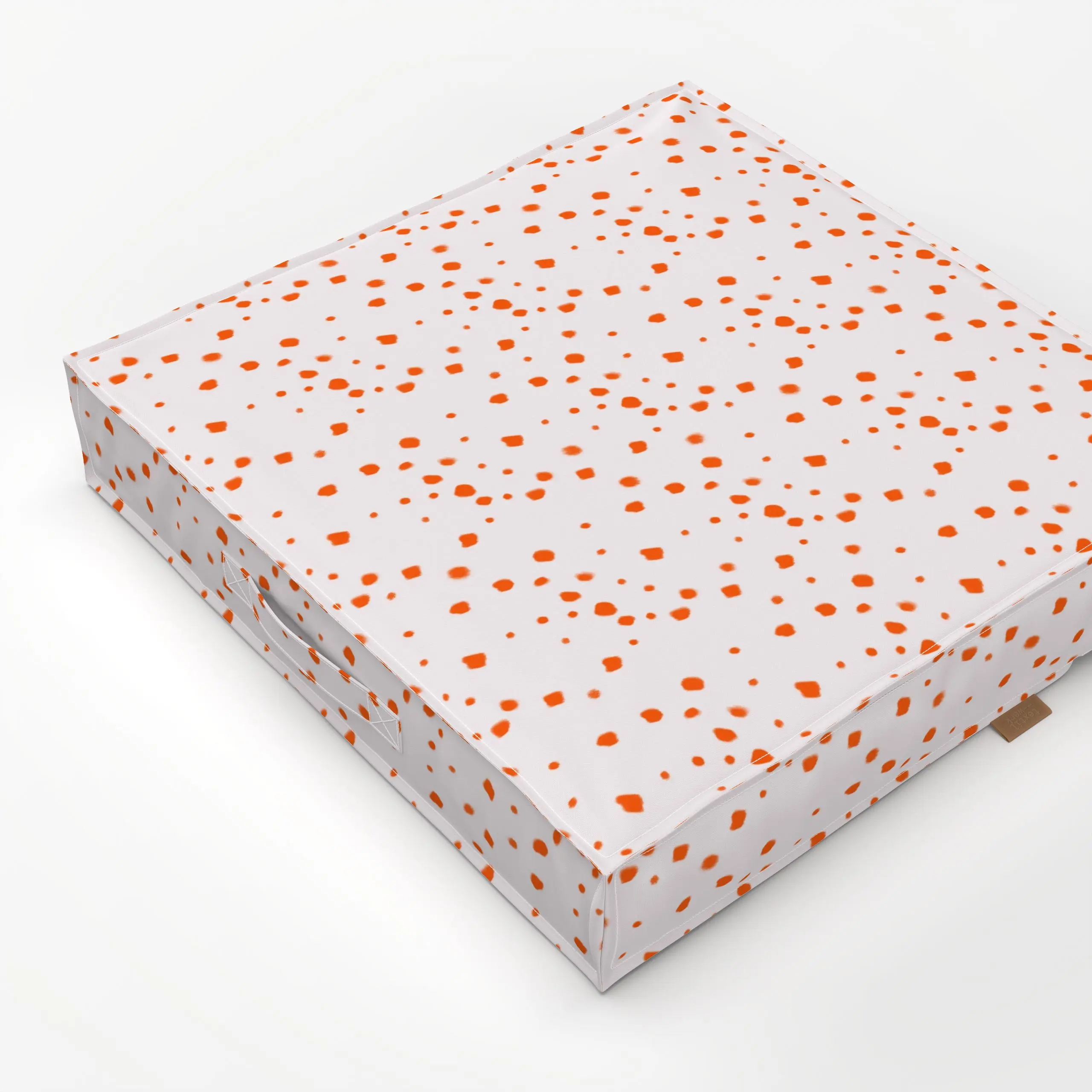 Bodenkissen Fleckenmuster Orange - Symbole & Muster - von „Sophie Augustin Illustration"; Muster, Punkte, Terrazzo, Orange, ...