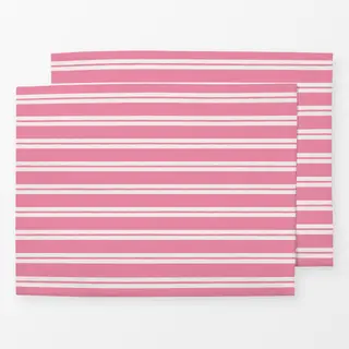 Tischset Streifen Beige Pink