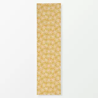 Tischläufer Blumen Muster Beige Gelb