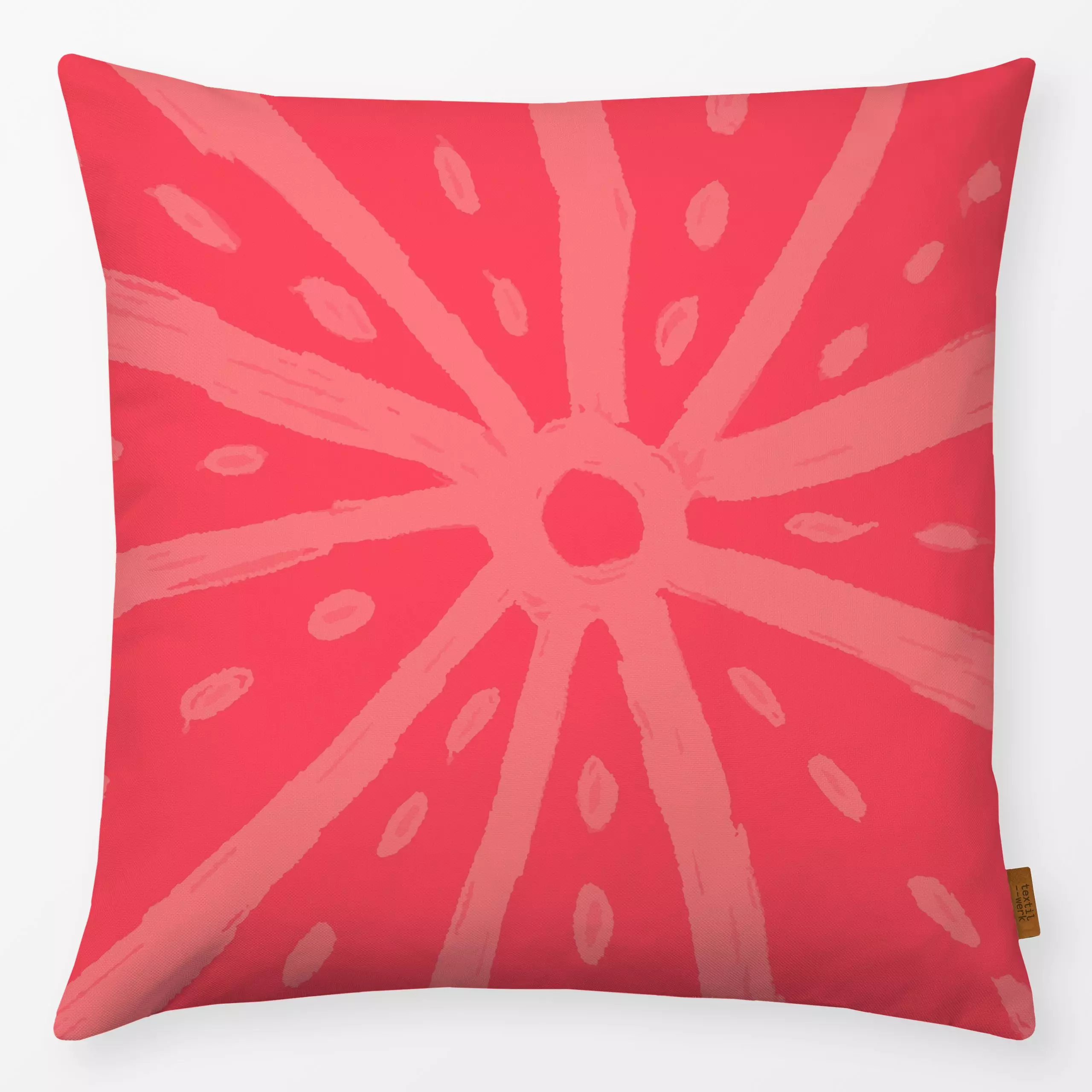 Kissen Vibrant Summer Seeigel Rot - Natur & Landschaft, Sommer, Symbole & Muster - von „Carolin Vonhoff"; Muster, abstrakt, ...