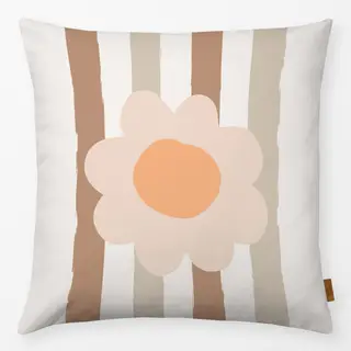 Kissen Gänseblume Streife beige