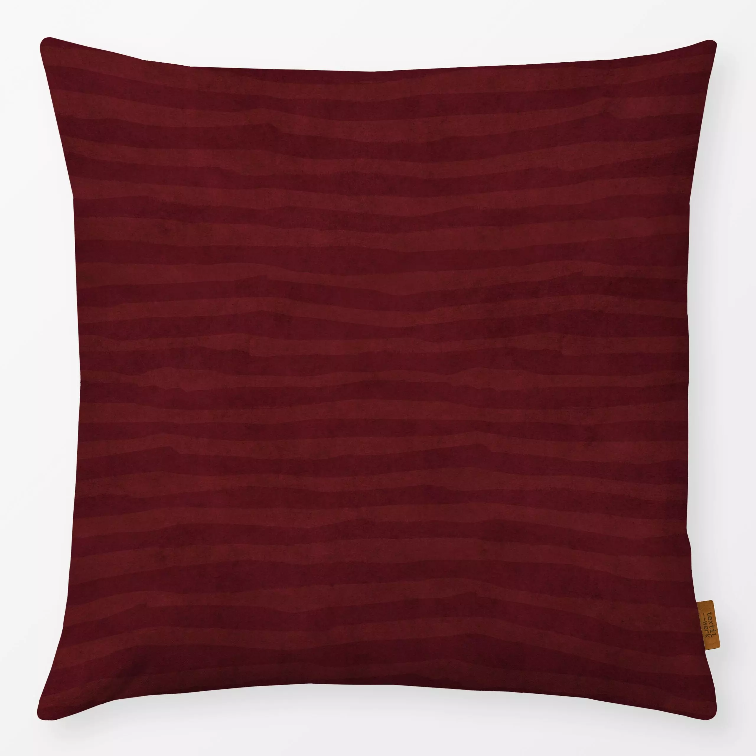 Kissen Festive Christmas Stripes Red - Symbole & Muster - von „Andrea Haase"; Streifen, Weihnachten, minimalistisch, festlic...