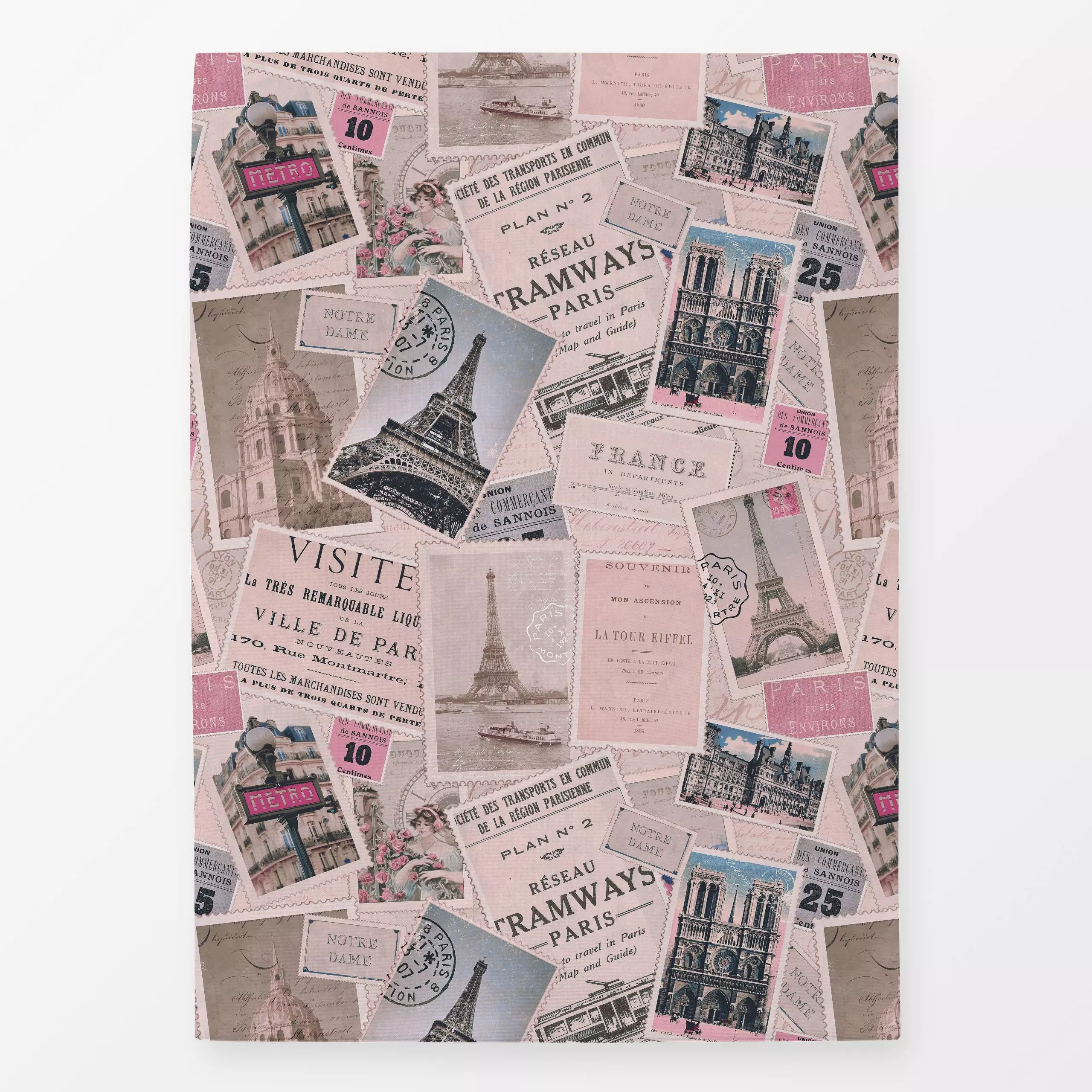 Geschirrtücher Vintage Trip To Paris - Retro & Vintage - von „Andrea Haase"; Paris, Urlaub, vintage, Reisen, Postkarte, Fran...