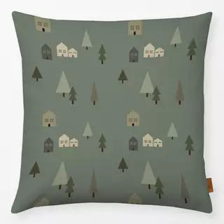 Kissen Winter Landschaft grün