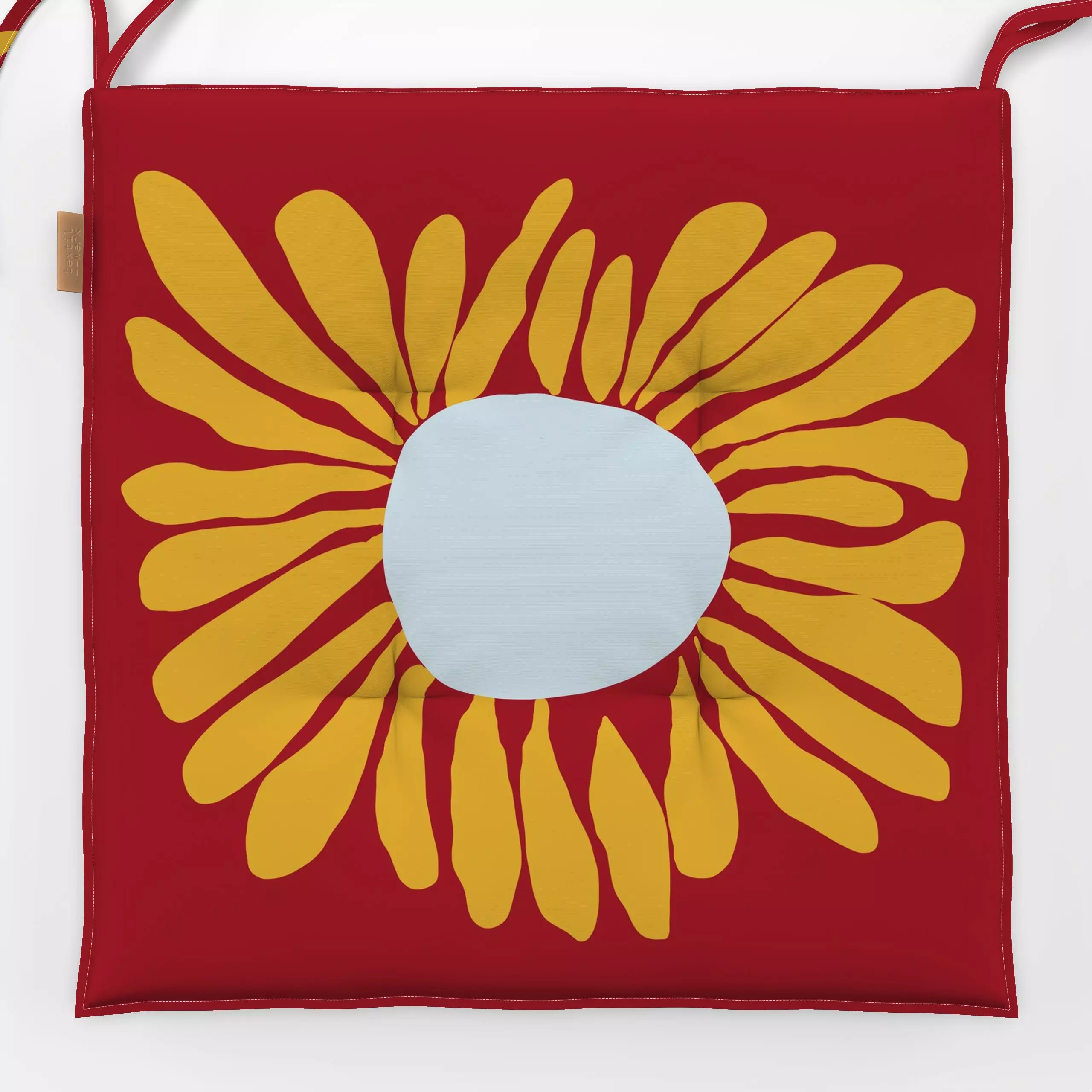 Sitzkissen Moderne Sonnenblume No1 - Herbst, Symbole & Muster - von „Ursula Tücks"; modern, Herbst, gelb, herbstlich, senfge...