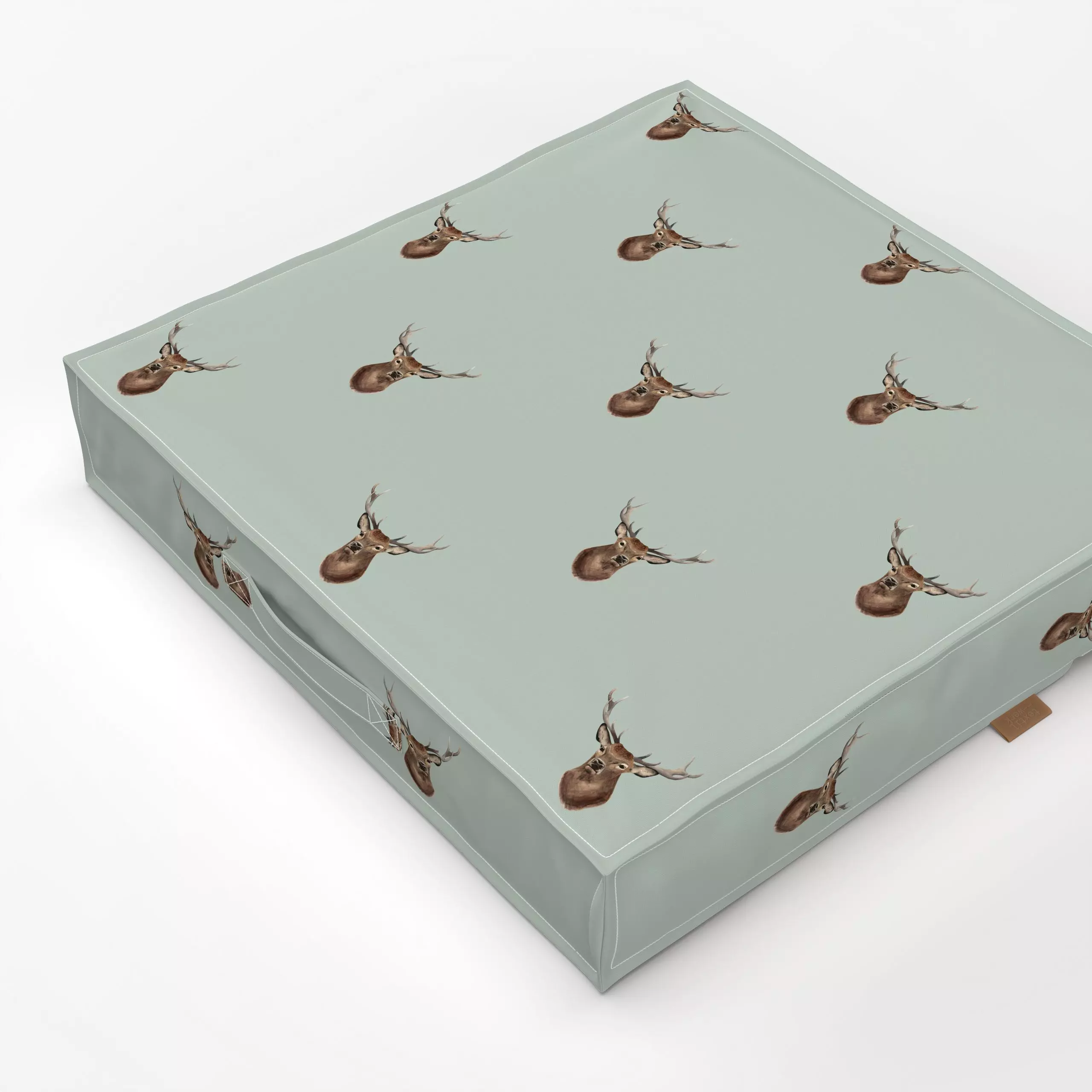 Bodenkissen Hirschkopf - Tiere - von „Katrin Graff"; Natur, Wald, Wildtiere, Weihnachten, Herbst, Hirsch, weihnachtlich, Wal...