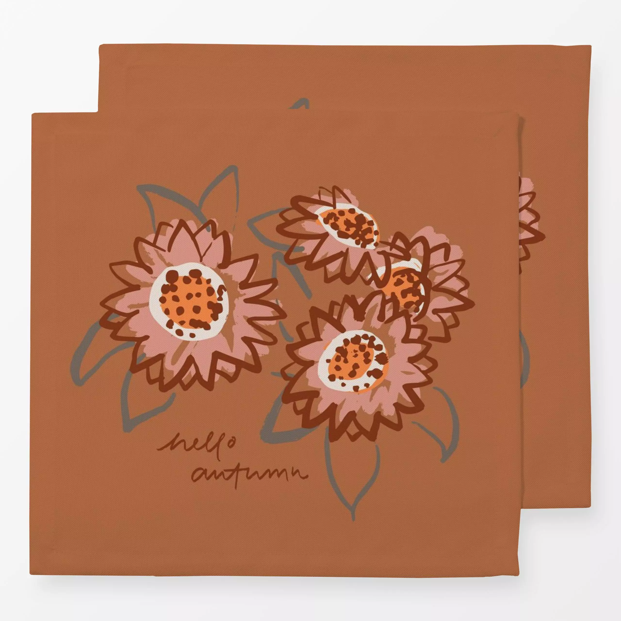 Servietten Sunflower Boquet Amber - Blumen & Florales, Sprüche & Schriftzüge - von „Kruth Design"; Blumen, sonnenblumen, typ...