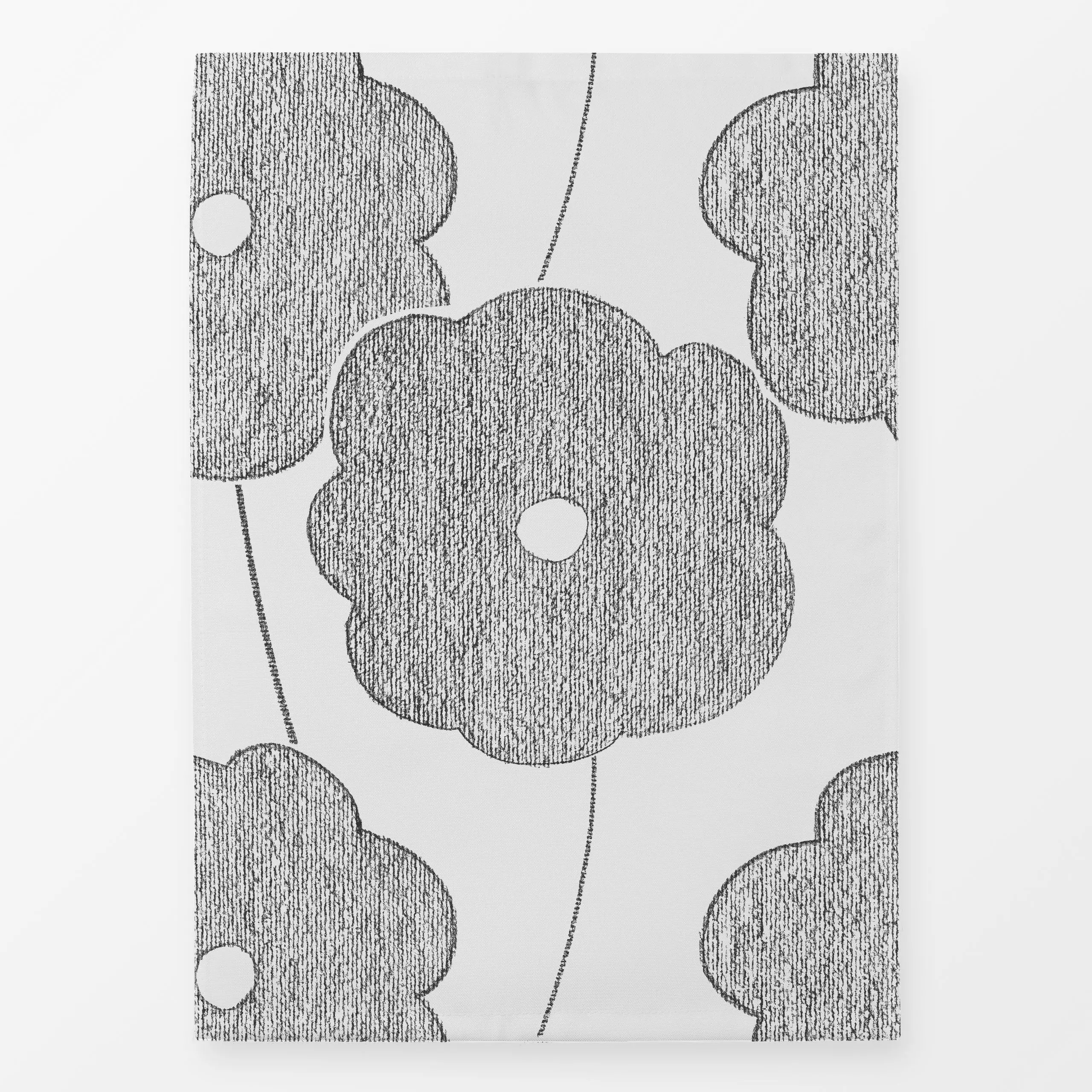 Geschirrtücher Crayon Flower anthracite - Blumen & Florales - von „Julia Schumacher"; Textur, minimal, skandinavisch, Blumen...