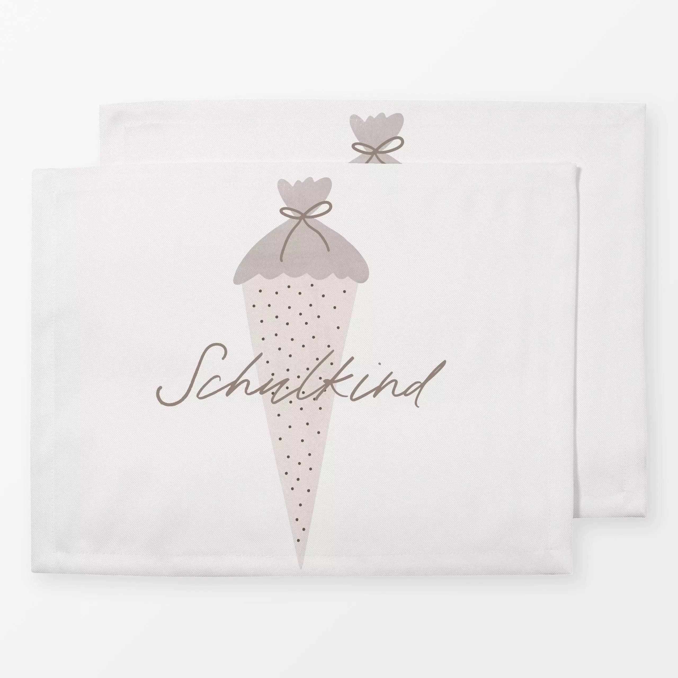Tischset Schultüte Beige, Spruch, fürs Kinderzimmer, von Kruth Design