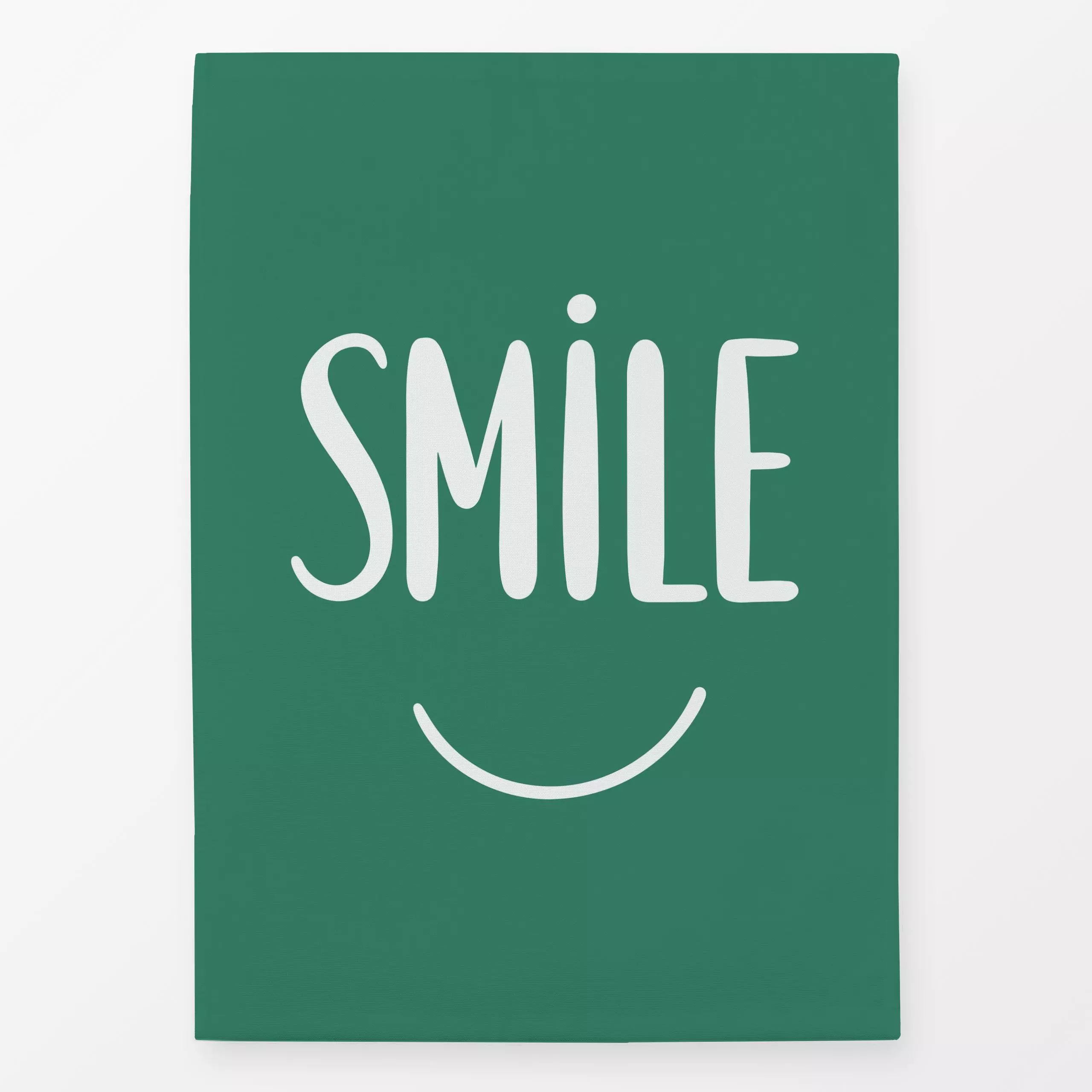Geschirrtücher Smile grün - Sprüche & Schriftzüge - von „Kathrin Woo"; modern, Spruchkissen, Happy, fun, Handlettering, smil...