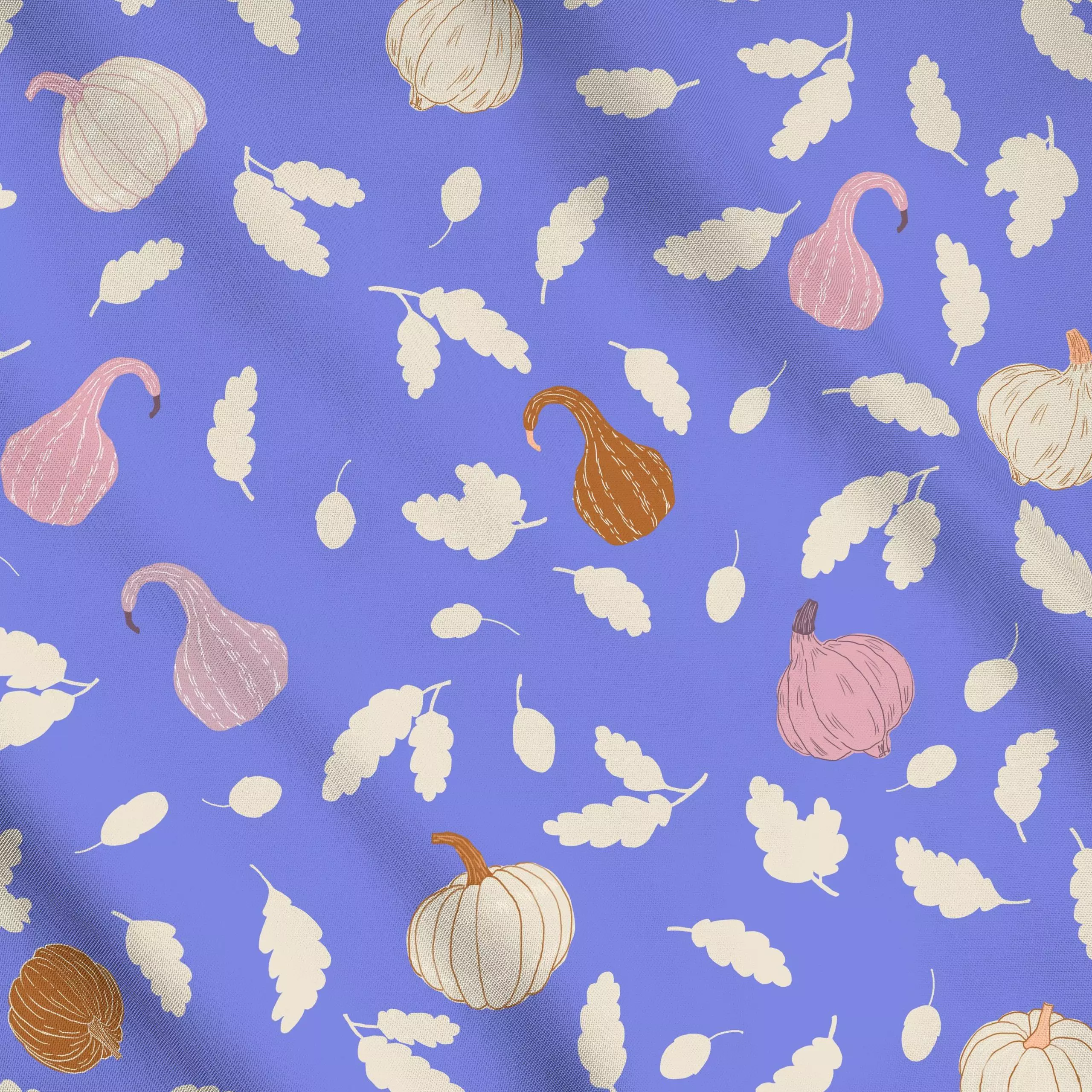 Meterware Herbstzeit Kürbis und Eicheln - Herbst, Gemüse - von „youdesignme“; Herbst, Herbstdeko, Herbststimmung