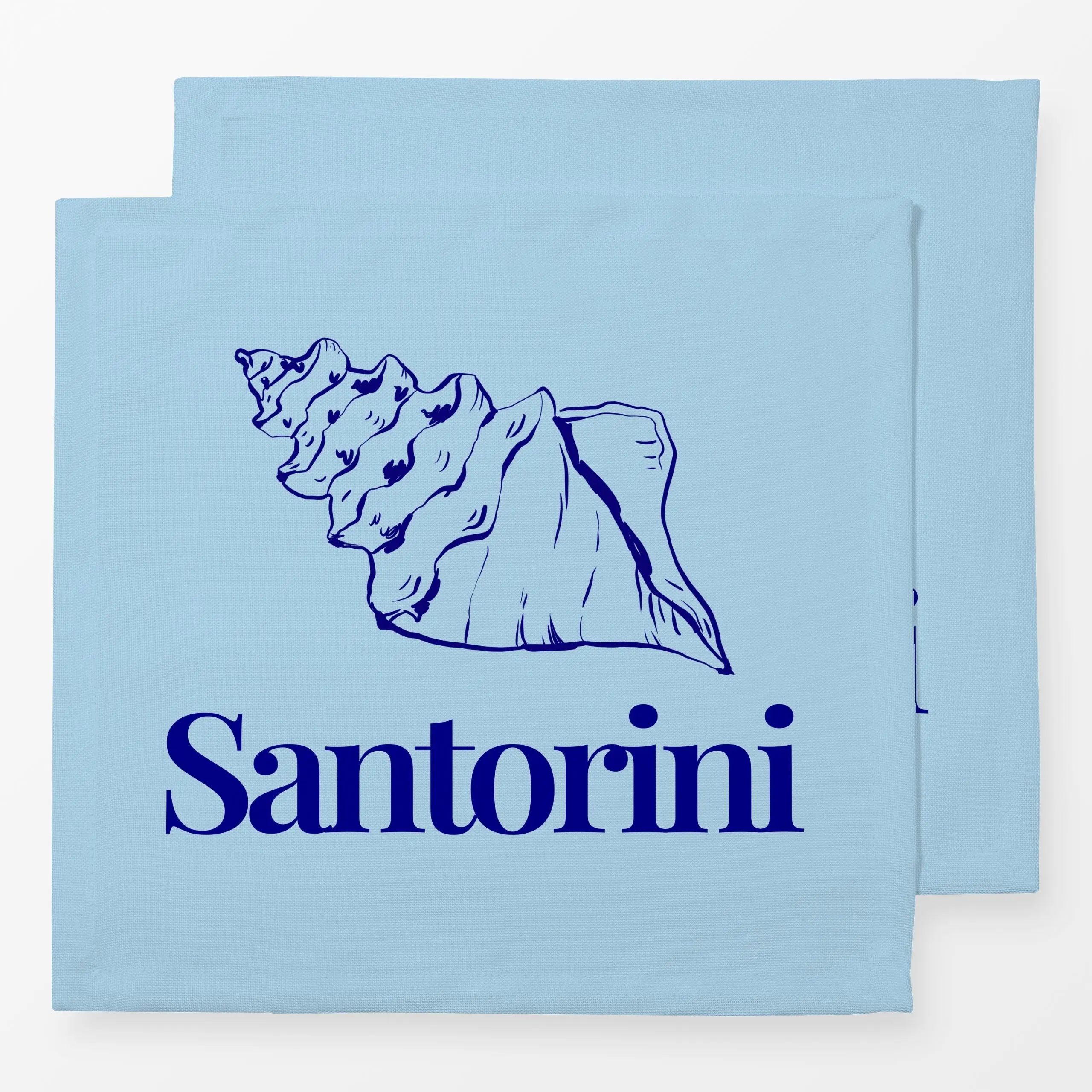 Servietten Santorini Seashell - Sommer, Sprüche & Schriftzüge, Reise - von „By Anna Sienna"; Meer, See, Meerestiere, Sommer,...